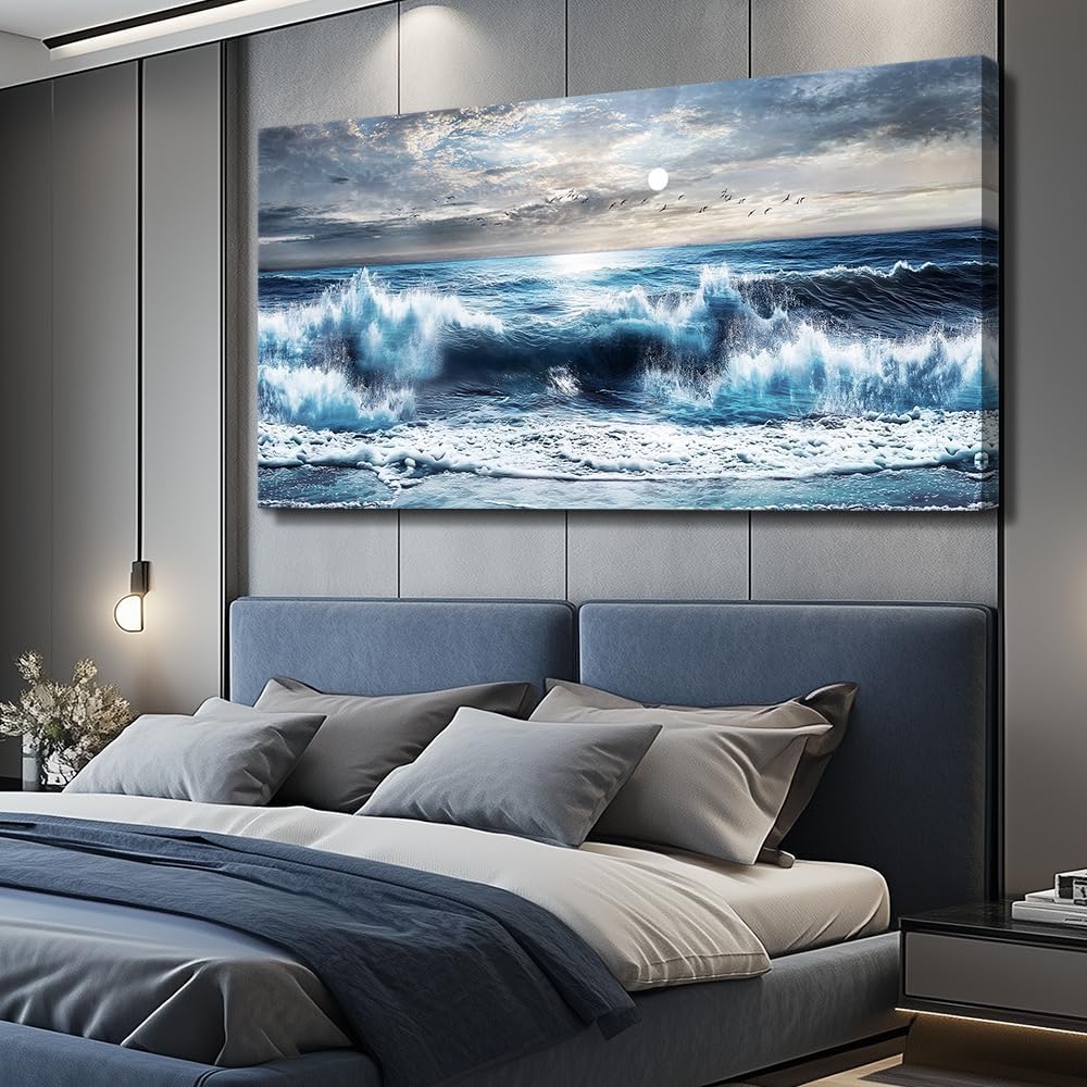 ERQINHUA Large Canvas Wall Art For Living Room Wall Decor For Office Bedroom Mural Wall Pictures Artwork Marine Landscape Painting Hotel Room Aesthetic Printed picture artworks Home Decor 30'x60'