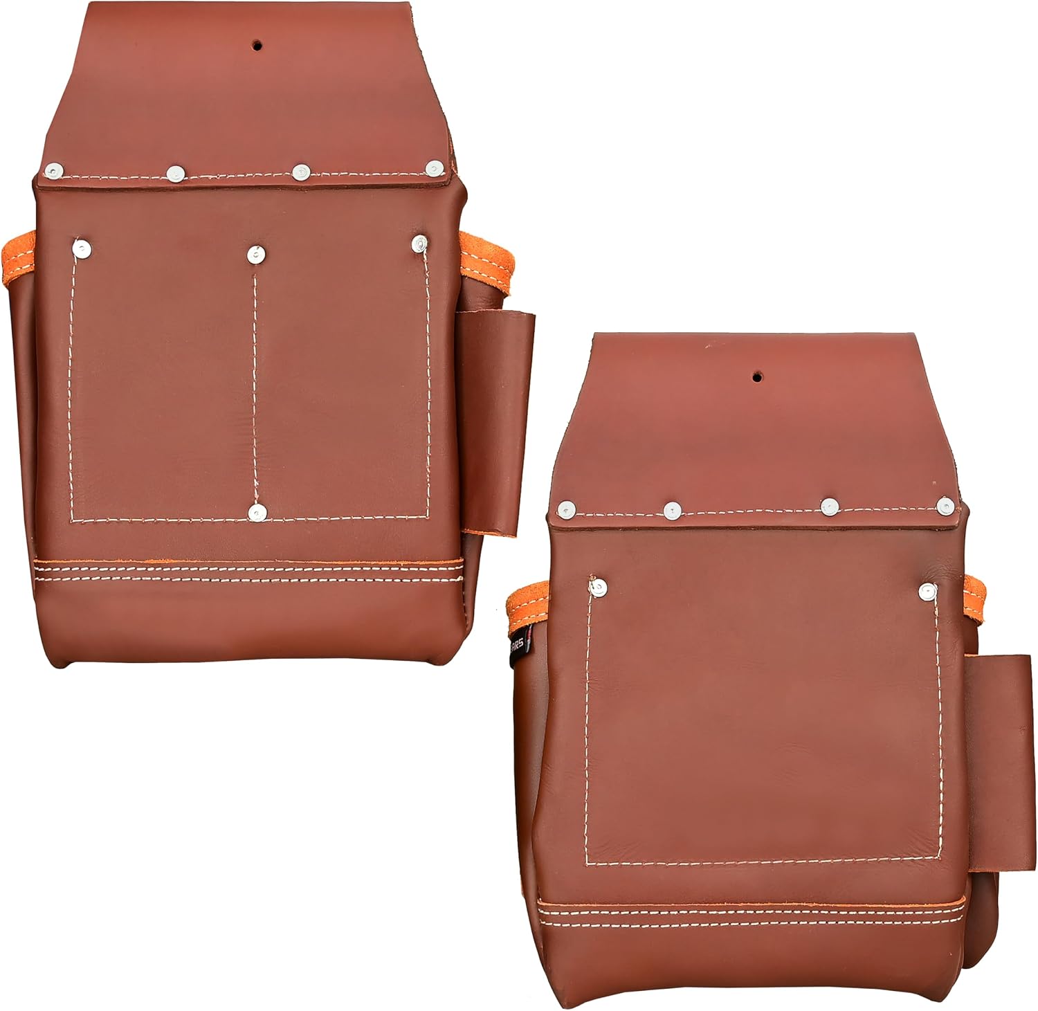 Heavy Duty 17 Pocket Carpenter Leather Tool Belt Set | Combo Multipurpose Framing Tool Belt Work Organizer Bags | Tool Belts For Men Construction Tools Rigs (Maroon, Standard)