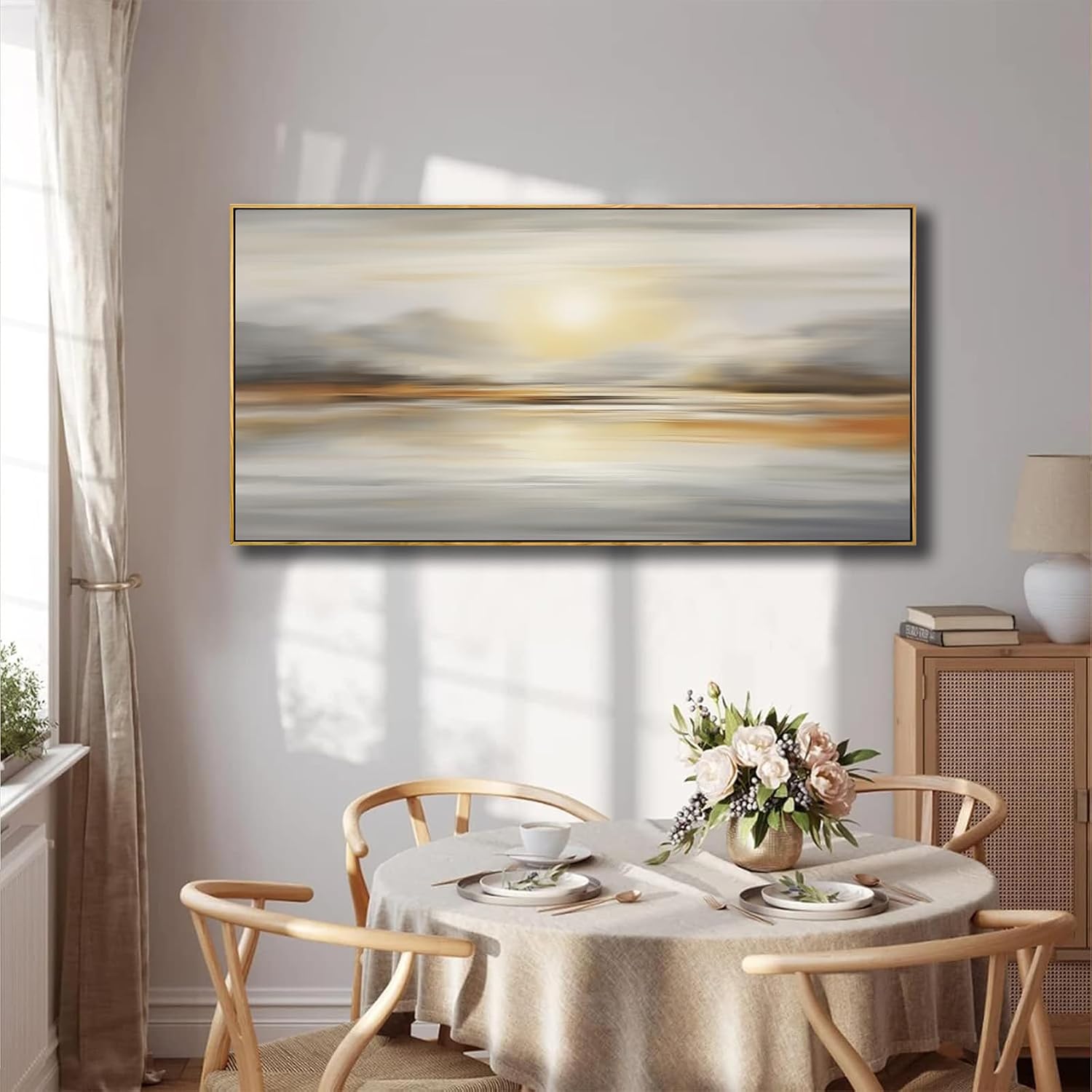 Framed Wall Art Abstract Seascape Canvas Printing Wall Decor Artwork for Living Room Bedroom Dining Room Home Office Decor 30x60inch