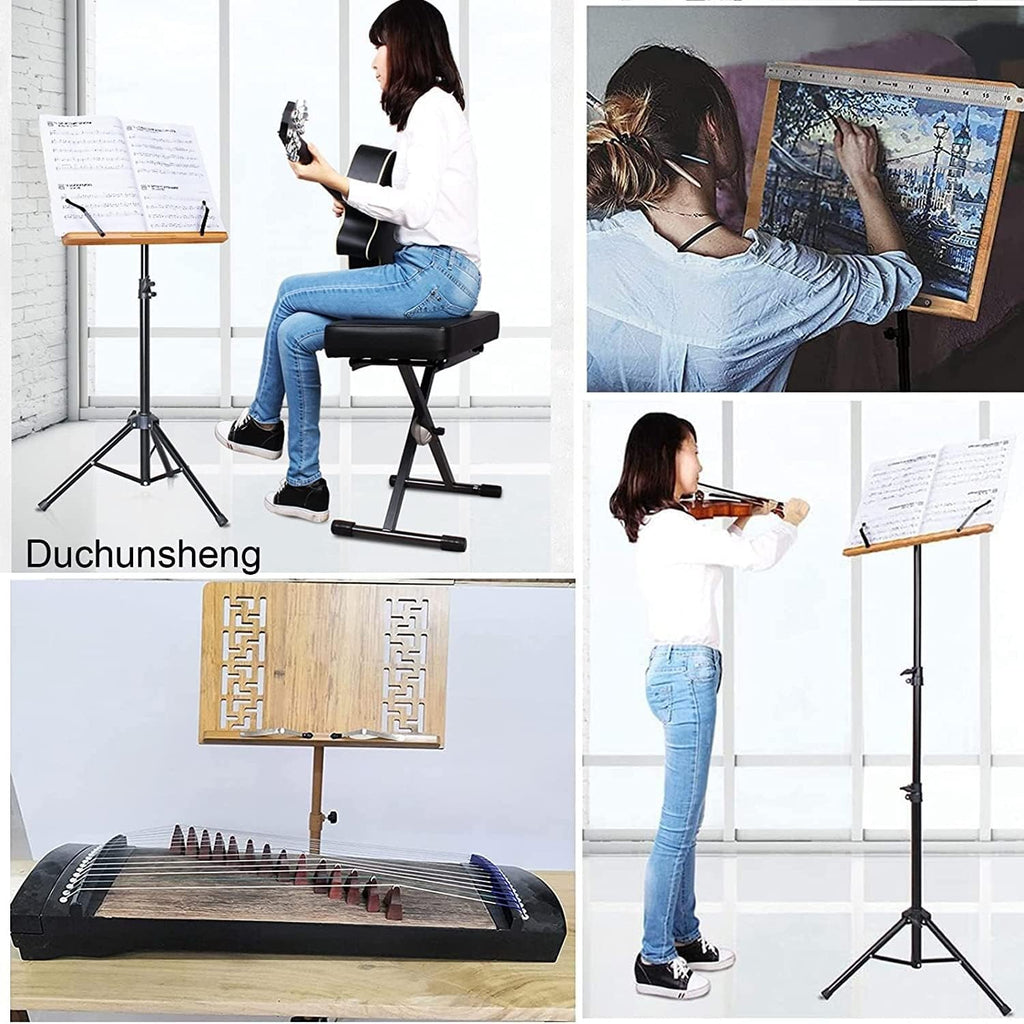Wooden Sheet Music Stand for Piano Violin Guitar Drums - 28'-71' Adjustable Compact Collapsible Floor Standing Music Stand, Easy to Assemble (Size : Style 1)