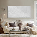 SHEYOYE White Textured Abstract Wall Art Canvas 24x48 Inch, Hand Painted Modern Wall Art, Minimalist Neutral Wall Decor, Canvas Wall Art for Living Room Bedroom, Gallery Wrapped Ready to Hang