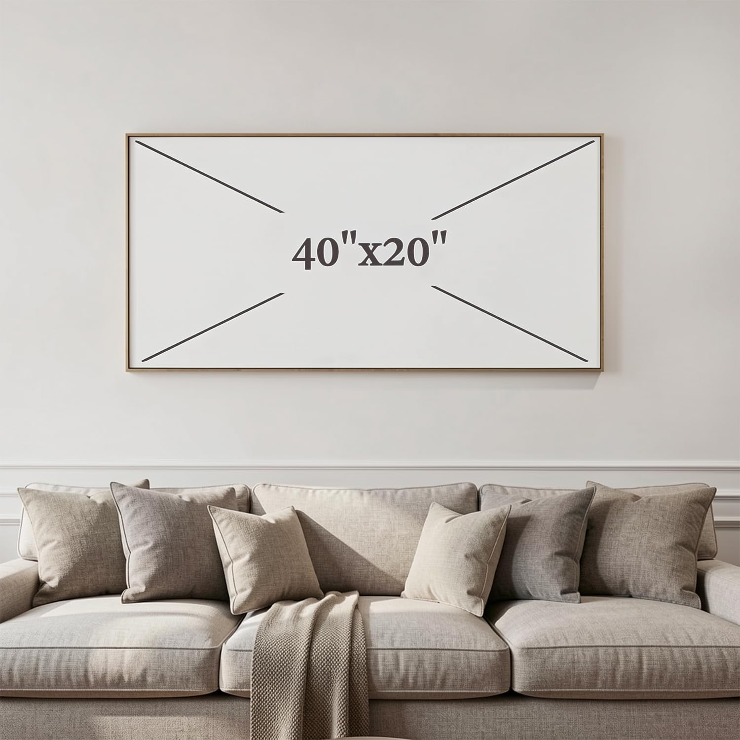 Abstract Wall Art Canvas Paintings Blue Fantasy Modern Large Framed Artwork Decor for Living Room Bedroom Office Painting Home Decor 20'x40'