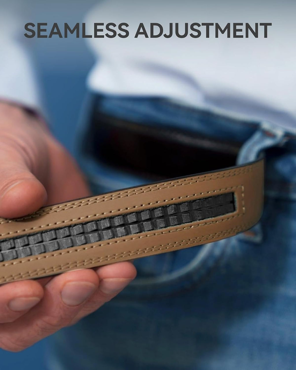 Comfort Click Ratchet 1 1/4' Genuine Leather Dress Belt Men Perfect Shoes Executive.