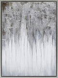Empire Art Direct Abstract Wall Art Textured Hand Painted Canvas by Martin Edwards, Champagne Frame, 40' x 30', Iceberg