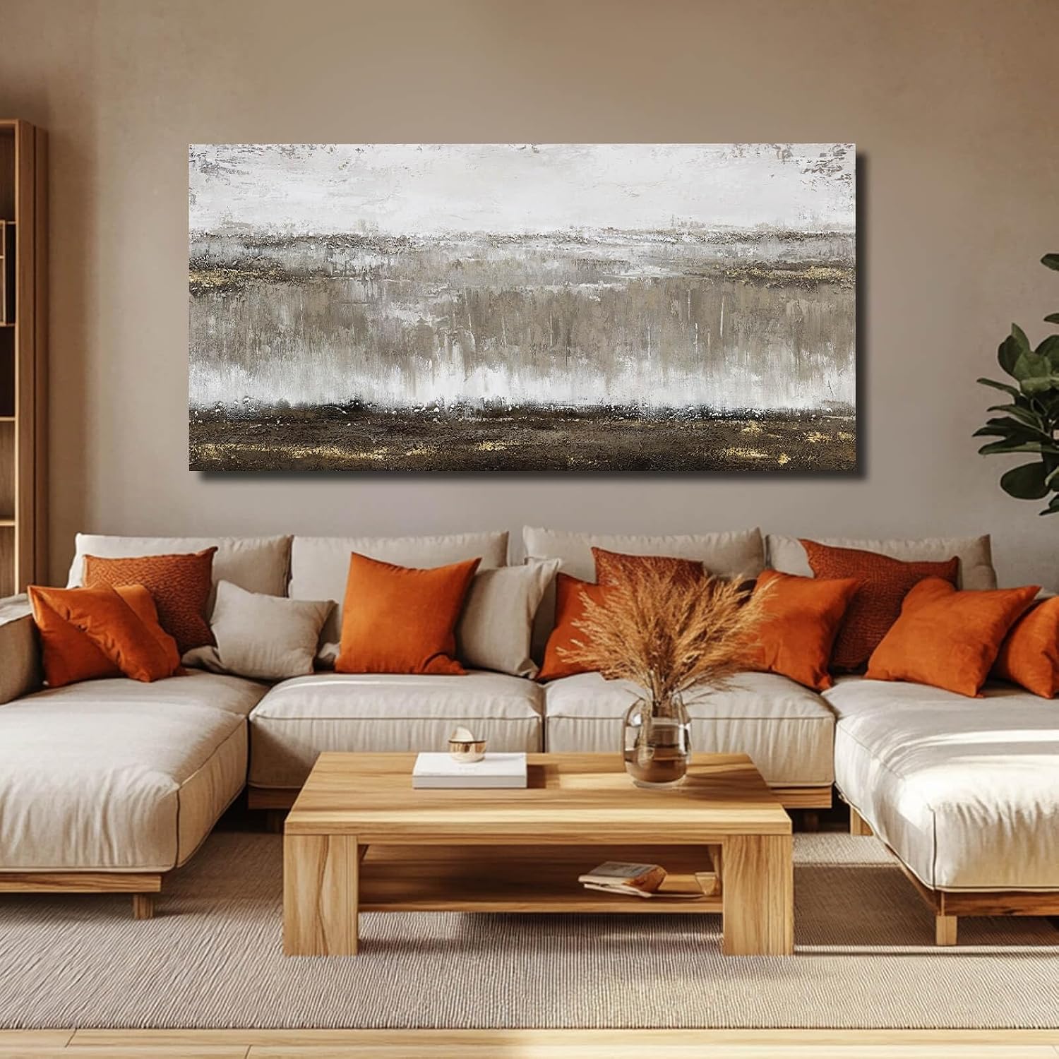 Artexist Canvas Wall Art - Abstract Wall Decor for Living Room - Grey Pictures Black and White Artwork for Walls Posters Aesthetic Office Home Bederoom Decorations 29x58 in