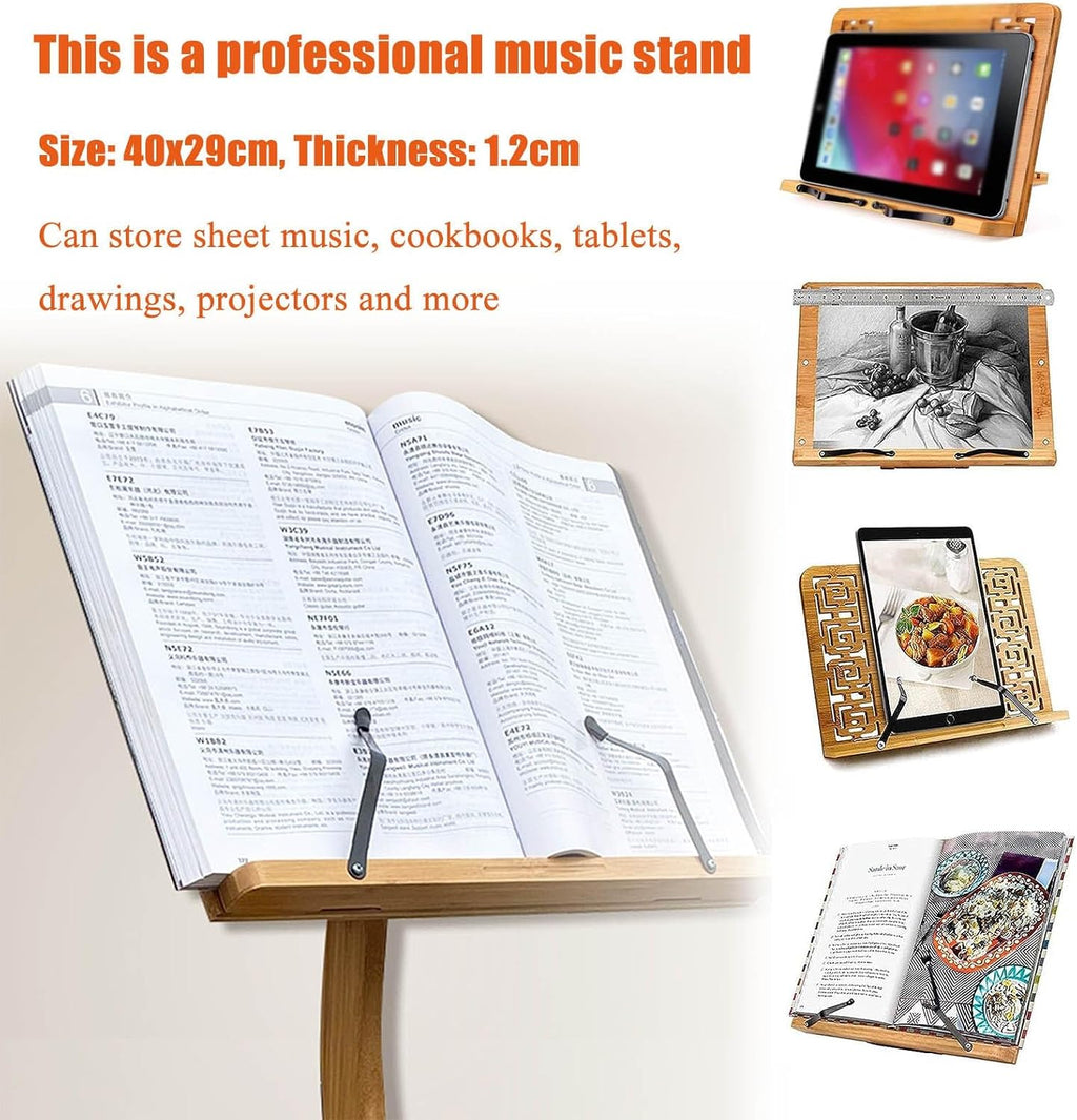 Sheet Music Stand, Professional Music Book Holder, Sturdy Guitar Violin Music Stand, Wood Station for Conductors, 340° Flip Design, for Reading & Desk & Display,