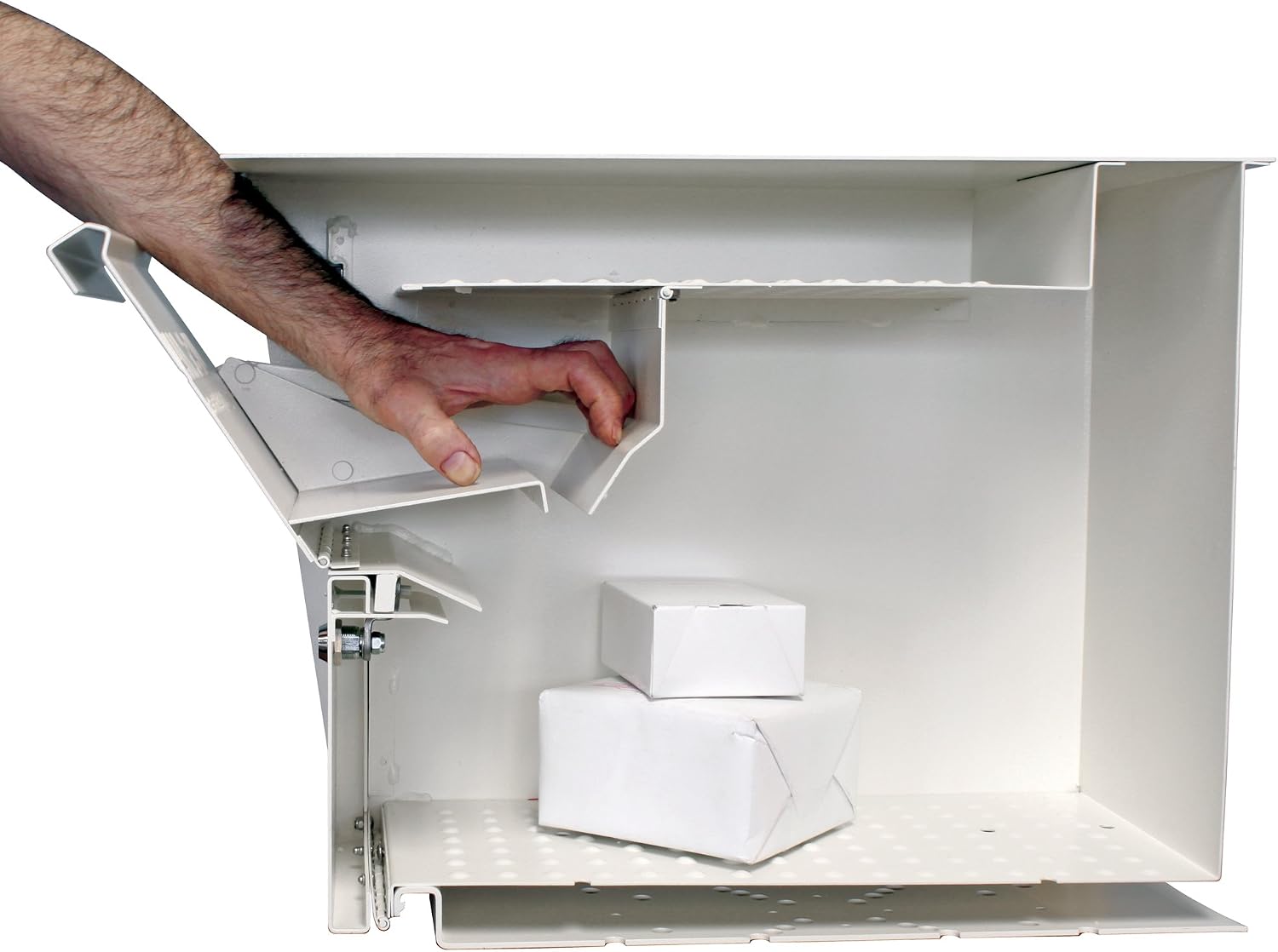 Mail Boss 7207 Package Master Curbside Locking Security Mailbox, Cream White