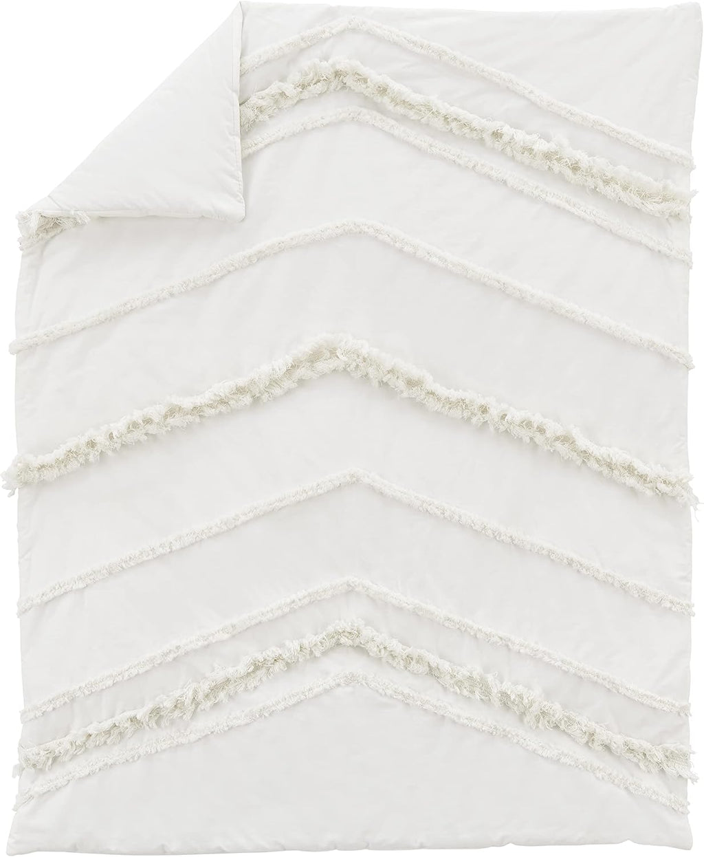 Sweet Jojo Designs Ivory Boho Chic Boy Girl Baby Crib Bedding Set Infant Nursery Room Solid Color Beige Cream Gender Neutral Bohemian Modern Farmhouse Designer Unisex Tassel Fringe Macrame Cotton