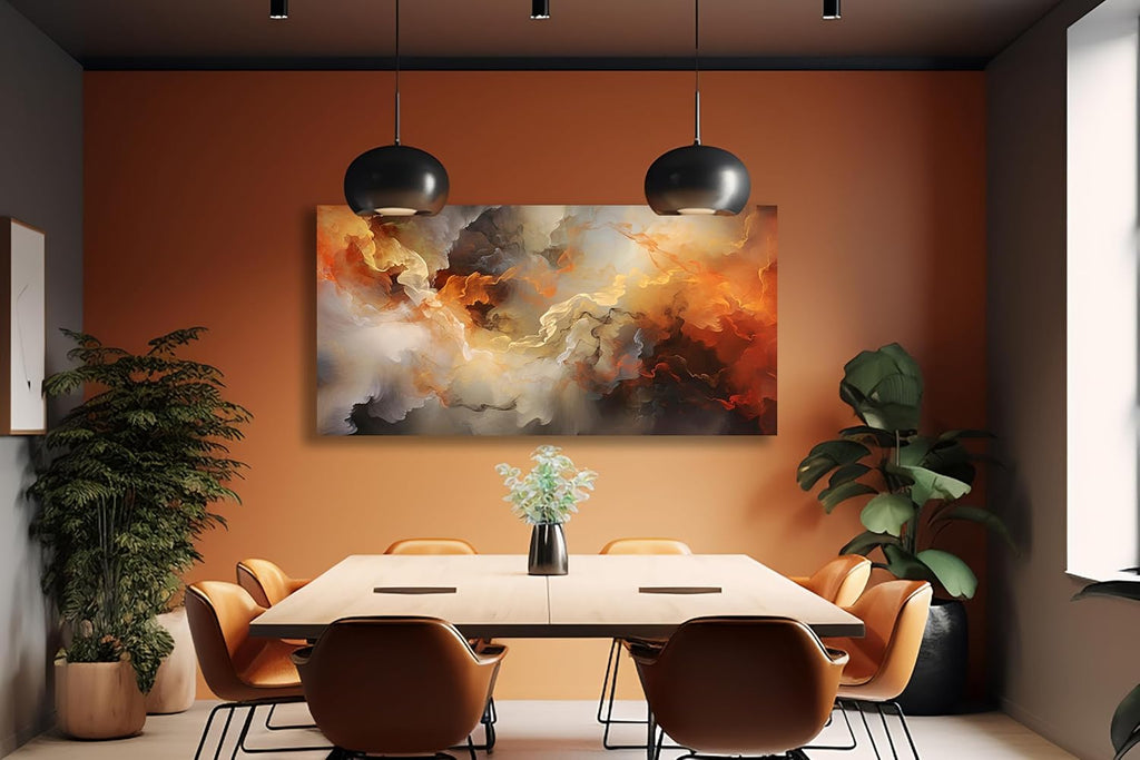 VHMING Abstract Wall Art Home Decor Orange Artwork Wall Art Prints Canvas Painting Wall Decor for Living Room Bedroom Office Decoration 29'x58'