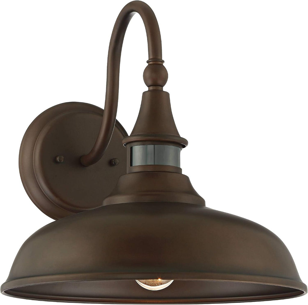 John Timberland Gough Rustic Farmhouse Outdoor Barn Light Fixture Bronze 12 1/2' Dusk to Dawn Motion Sensor for Exterior House Porch Patio Outside Deck Garage Yard Front Door Garden Home