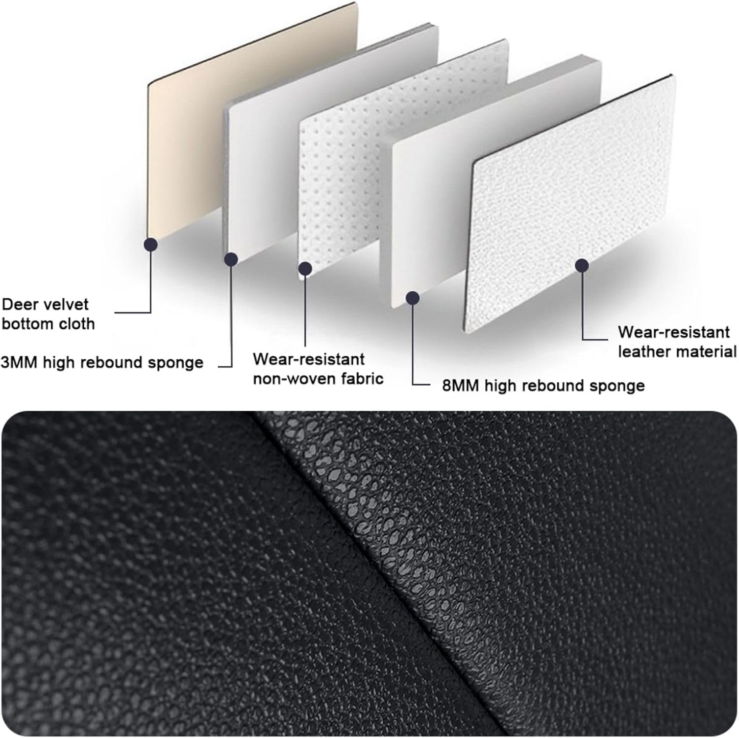Seat Covers Custom Fit for Dodge Challenger 2009-2025, Luxury Front Set Leather Seat Covers Cushion, Waterproof Car Seat Cover Full Set, Automobile Interior(Black)