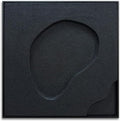 Handmade Black Textured Wall Art, Abstract 3D Minimalist Plaster Paintings, Framed Wall Art 24x24 Inch