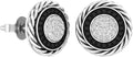 Dazzlingrock Collection 0.25 Ctw Round Black & White Natural Diamond Ladies Stud Earrings 1/4 CT, Sterling Silver