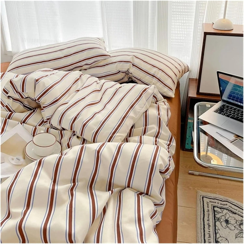 ADovz Pure Cotton Duvet Cover Bed Sheet Pillow Case 4pcs Bedding Set Soft Comforter Quilt Cover Sleeping Naked Bed Linen,Bed Sheets, FH-762
