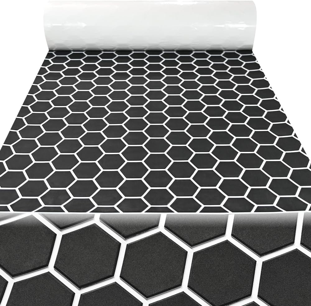 43.31' /37.7' New Hexagon EVA Self-Adhesive Boat Flooring and Decorative Fish for Yacht Pool Boat Flooring Sheet Thick Non-Skid mat