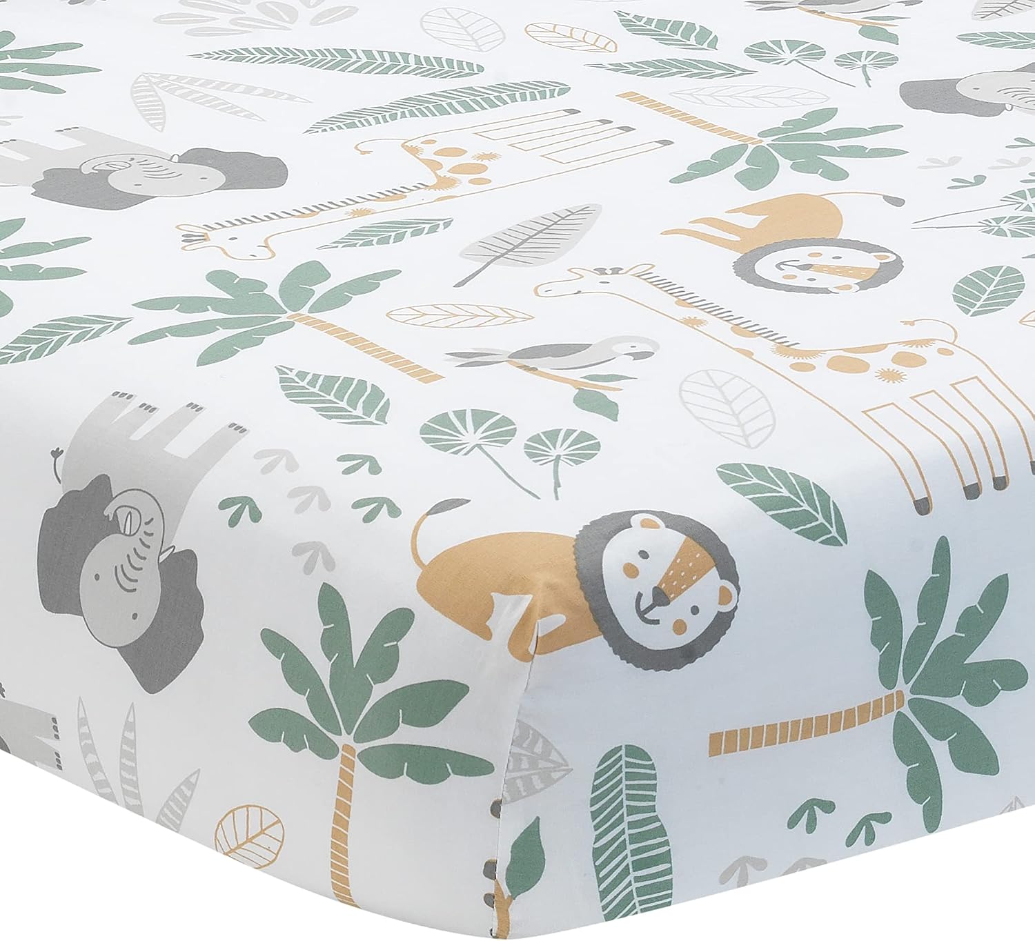Lambs & Ivy Jungle Friends 5-Piece Safari Animals Nursery Baby Crib Bedding Set