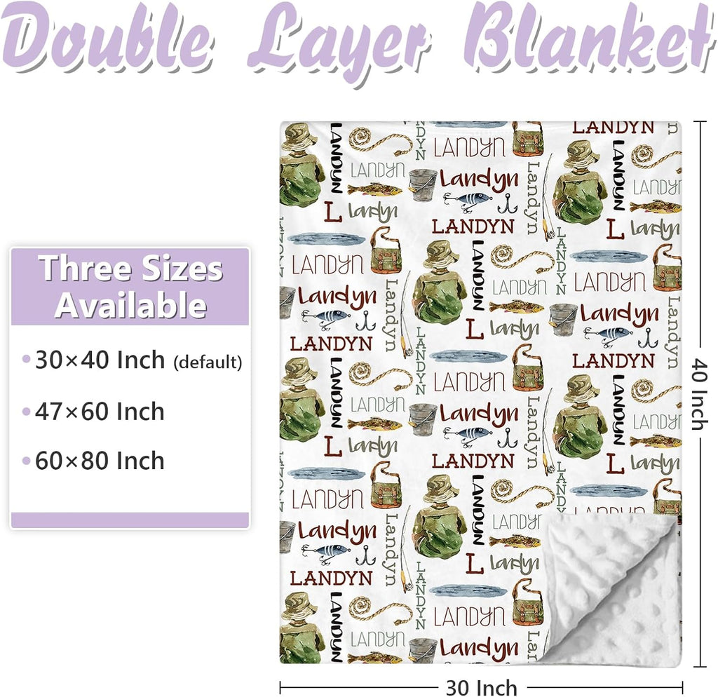 Personalized Baby Crib Bedding Set, 5 Pcs Custom Name Nursery Bedding Set for Girls Boys, Fishing Baby Crib Set for Toddlers Infants, Double Layer Bedding Crib Sets Customized Gifts