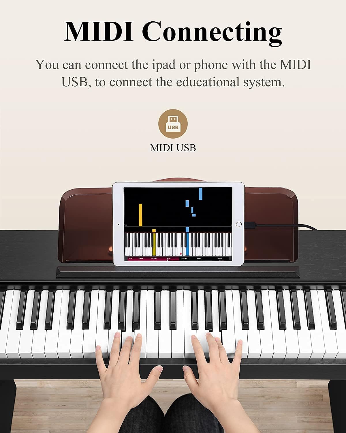 Eastar 61 Key Keyboard Piano for Beginners, Electric Piano, Classic Wooden Digital Keyboard with Sustain Pedal & Music Stand, Birthday Gifts for Girls Daughter, Supports MP3/USB/Audio/Mic/Headphones