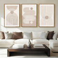 Anyzal Extra Large Boho Abstract Wall Art 24x36 Inch Framed Minimalist Neutral Canvas Wall Decor Pink White Modern Artwork for Living Room Bedroom Office Set of 3