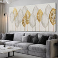 Kureful Minimalist Wall Pictures Leaves Wall Painting Modern Wall Art 29'x58' Artwork for Living Room Canvas Art Posters for Kitchen