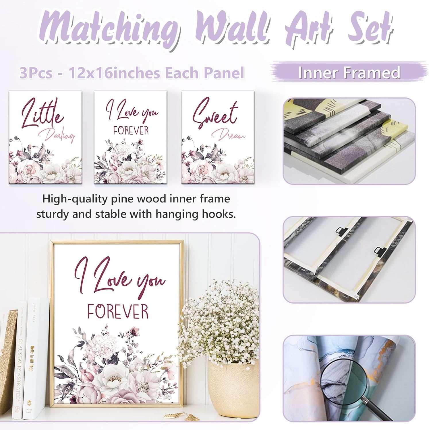 Personalized Baby Crib Bedding Set, 5 Pcs Custom Name Nursery Bedding Set for Girls Boys, Rose Baby Crib Set for Toddlers Infants, Double Layer Bedding Crib Sets Customized Gifts