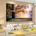 Tree of Life Wall Art Canvas Prints Natural Landscape Picture Home Decor Colorful Forest Paintings for Living Room Bedroom Bathroom Kitchen Decorations 28x57 Wooden Framed Artwork Easy Hanging