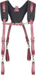 Clc Custom Leathercraft 21522 Padded Yoke Leather Suspenders, Brown