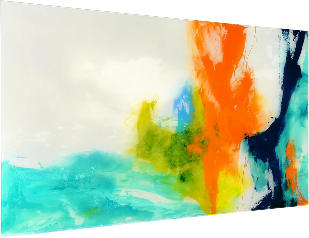 Empire Art Direct TMP-108453-2448 Tidal Abstract 1 Frameless Free Floating Tempered Glass Panel Graphic Wall Art, 48' x 24' x 0.2', Ready to Hang