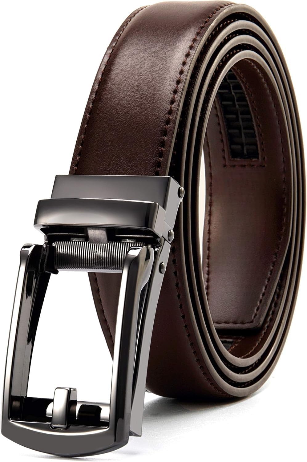 Comfort Click Ratchet 1 1/4' Genuine Leather Dress Belt Men Perfect Shoes Executive.