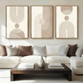 BINCUE Neutral Abstract Wall Art Beige Large Wall Decor Boho Mid Century Modern Artwork Art Print for Living Room Bedroom Office 24'x36' Set of 3 Gift