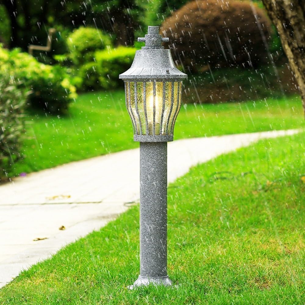 Outdoor White Post Lamp Rainproof Pole Lighting Aluminum Metal Street Light for Garden Fence Mailbox Yard Porch