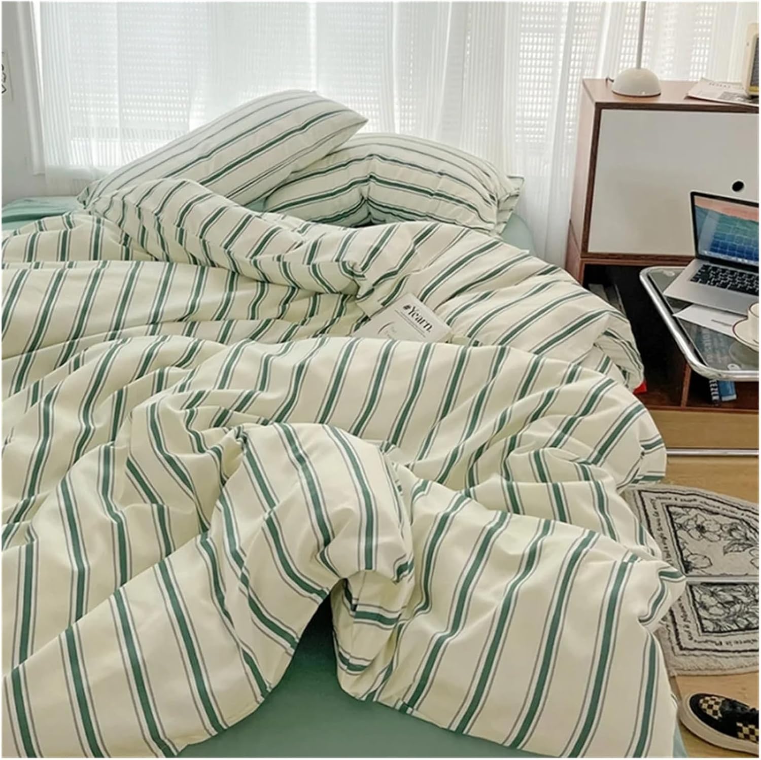 ADovz Pure Cotton Duvet Cover Bed Sheet Pillow Case 4pcs Bedding Set Soft Comforter Quilt Cover Sleeping Naked Bed Linen,Bed Sheets