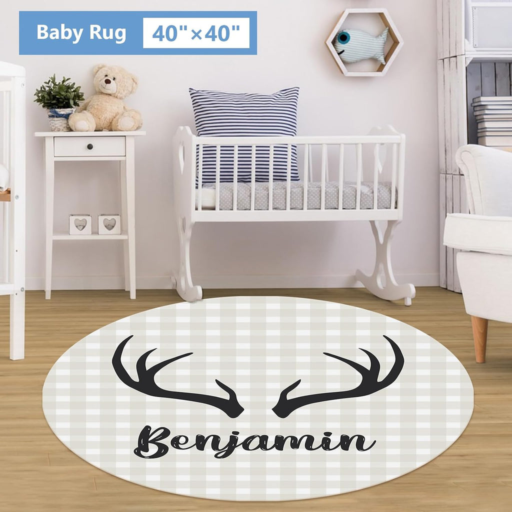 KAINSY Personalized Woodland Deer Crib Set - 5 Pcs Nursery Bedding Set With Double Layer, Soft Bedding Sets For Boys, Girls, Toddlers, Infants