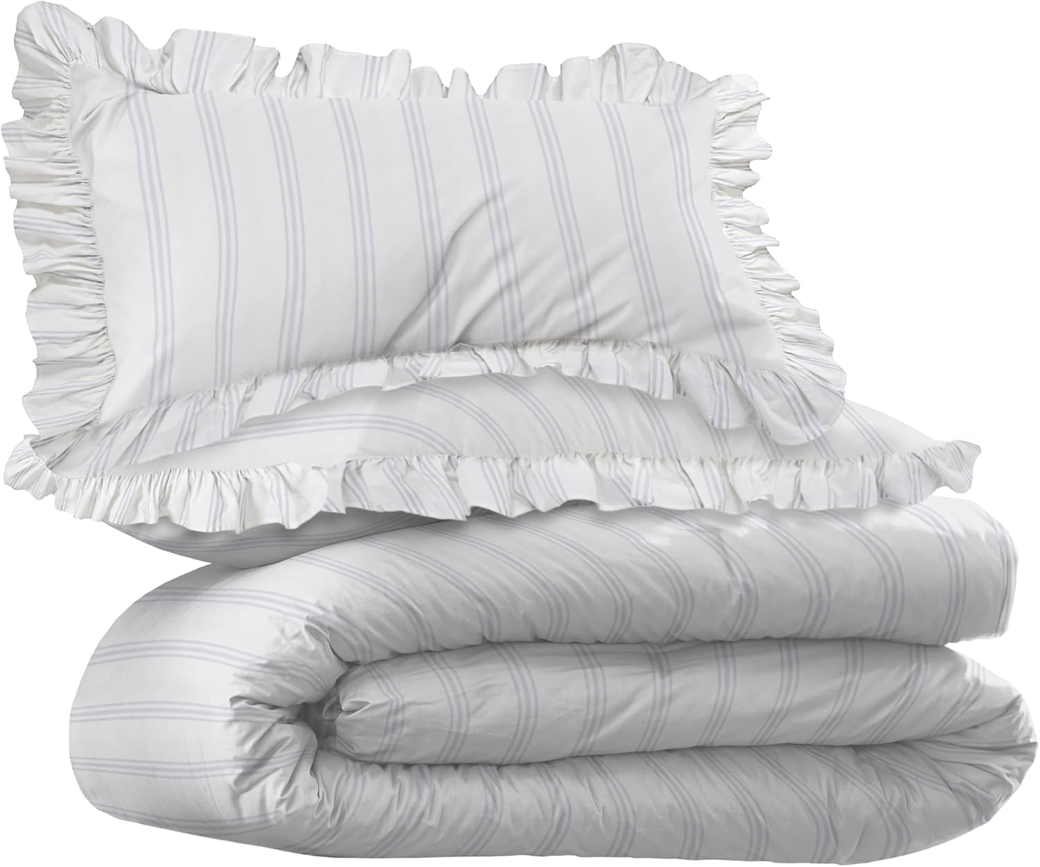 Martex EcoPure Comfort Wash 3-Piece Print Full/Queen Comforter Set – 100% Organic Cotton - All-Season - Breathable & Lightweight – Easy Care - Brooke