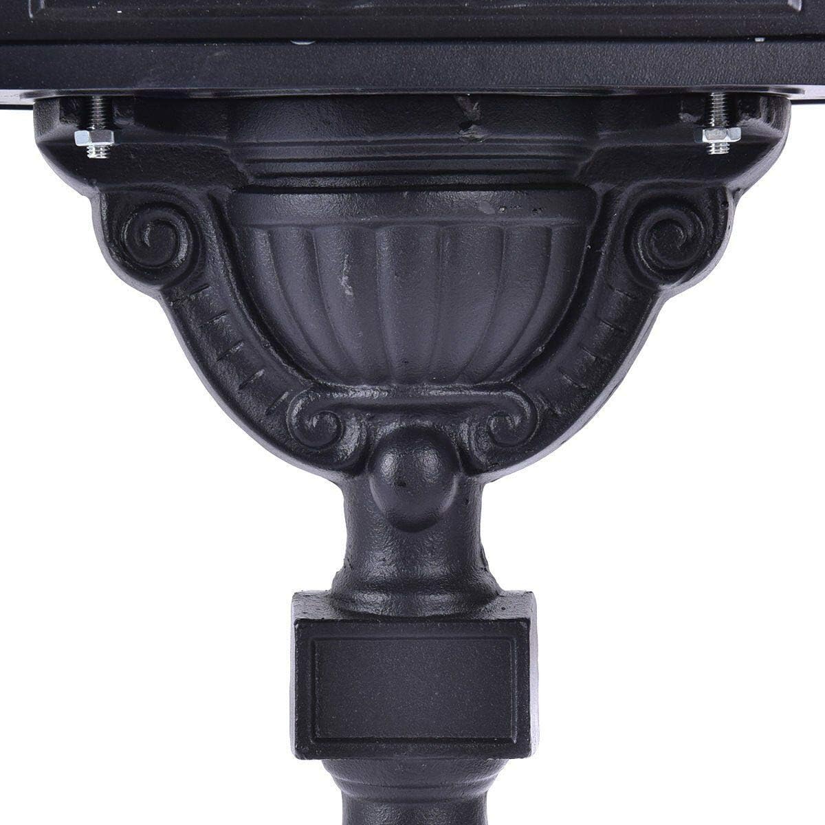 Black Color, Heavy Duty Mailbox Postal Box Security Cast Aluminum Vertical Pedestal, Mail Box