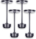 2026 Upgraded 6000mAH for longer battery life. LED Cordless Table Lamps Rechargeable, Portable ,Stepless Dimming Table Light with Memory Function, for Outdoor/Dinner/Patio/Restaurant, Silver (4pcs)