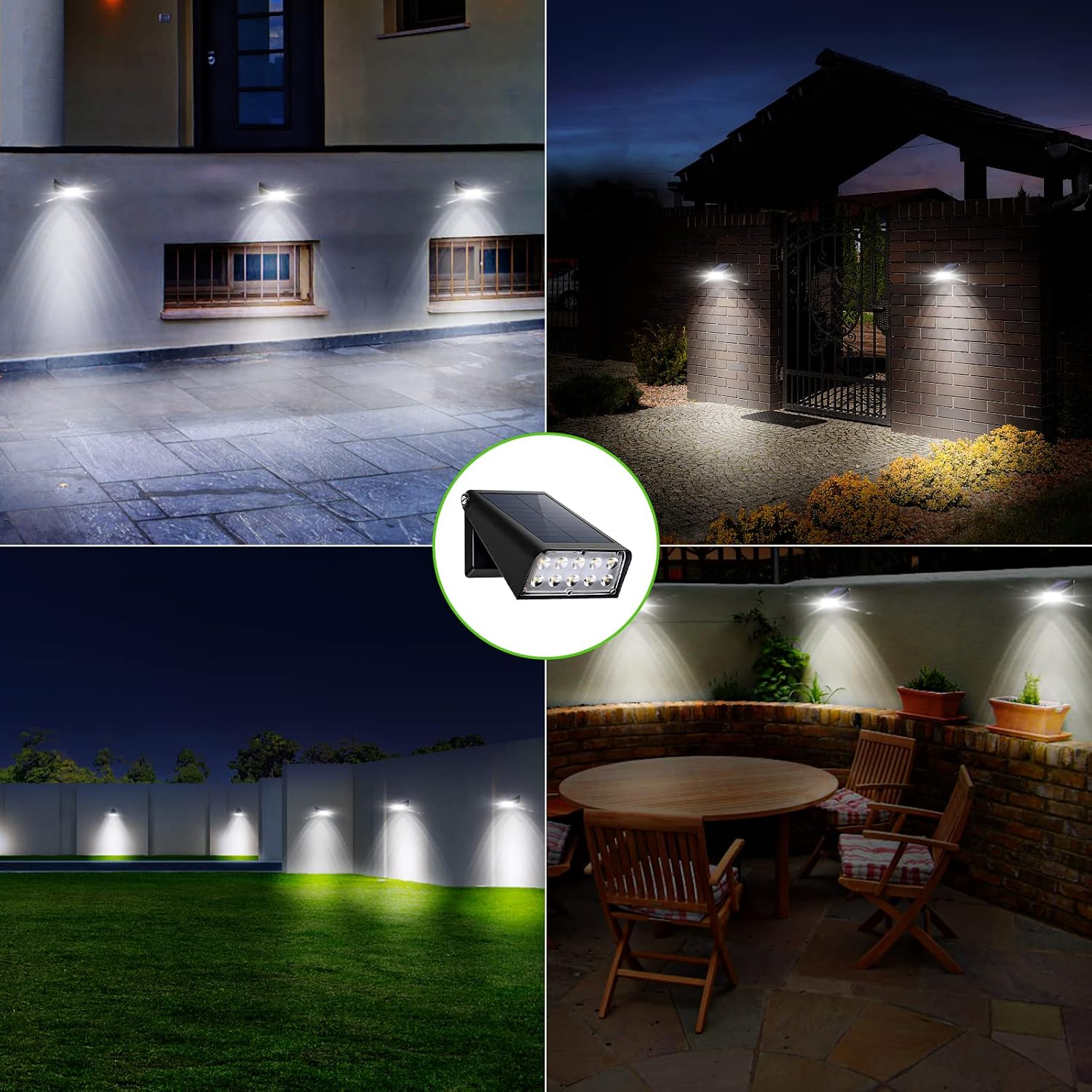 Solar Lights Outdoor with Lights Reflector&2 Lighting Modes, Solar Security Spot Lights 90° Adjustable, IP65 Waterproof Solar Powered Wall Lights for Garden/Patio/Yard/Deck/Pool Area, 8-Pack
