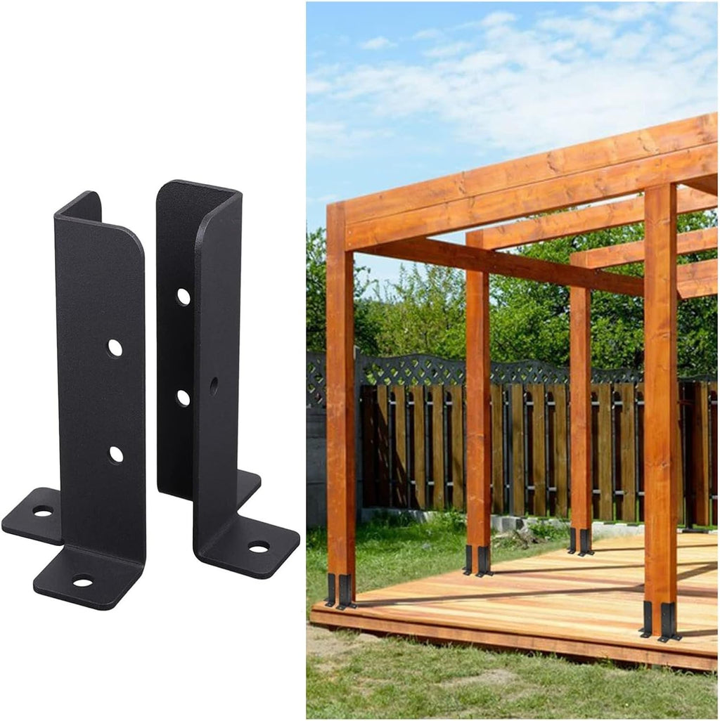 4x4 Concrete Post Anchor for Adjustable Fence Holder, Heavy-Du Metal Base with Installat Kit - Catible with 1.5x1.5, 2x2, 2x4, 4x6 Wooden Posts & Mailboxes