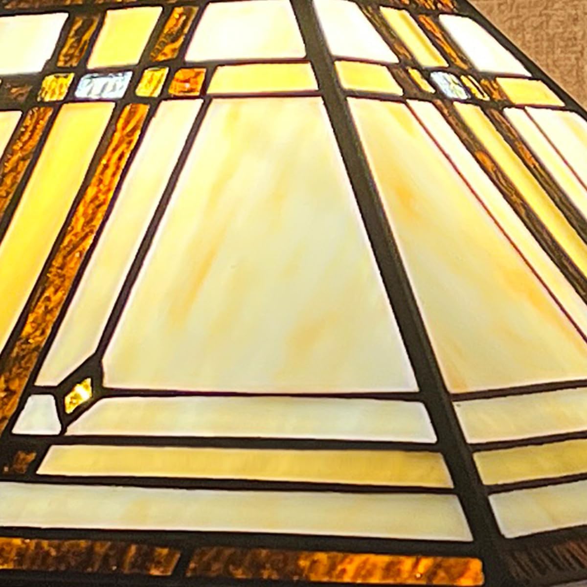 Capulina Tiffany Lamp Stained Glass Table Lamp 12x12x19 Inches Cream Color Tiffany Style Desk Reading Lamp Decor for Home Office Bedroom Living Room
