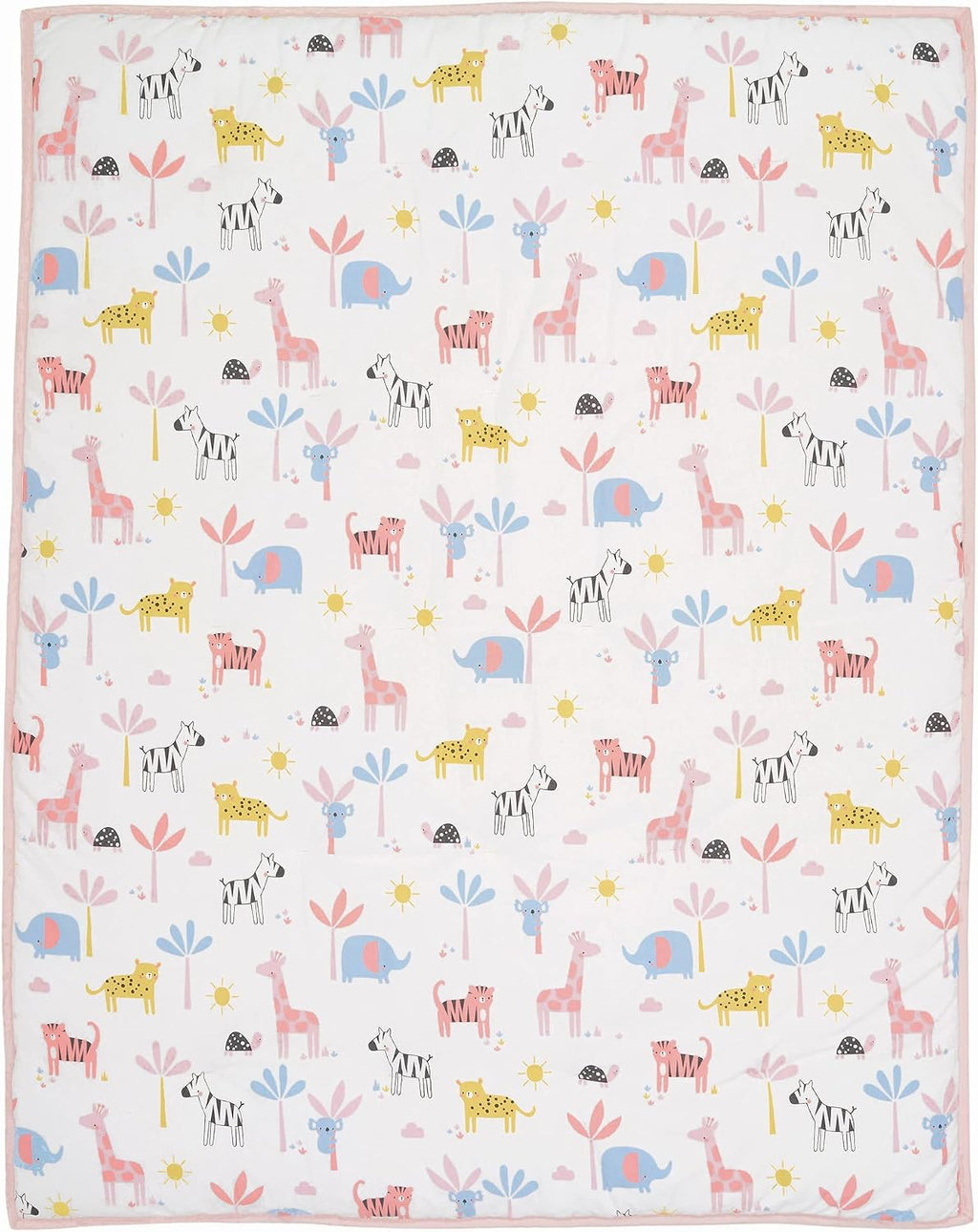 Lambs & Ivy Snuggle Jungle Pastel Safari Cotton Jersey 3-Piece Crib Bedding Set