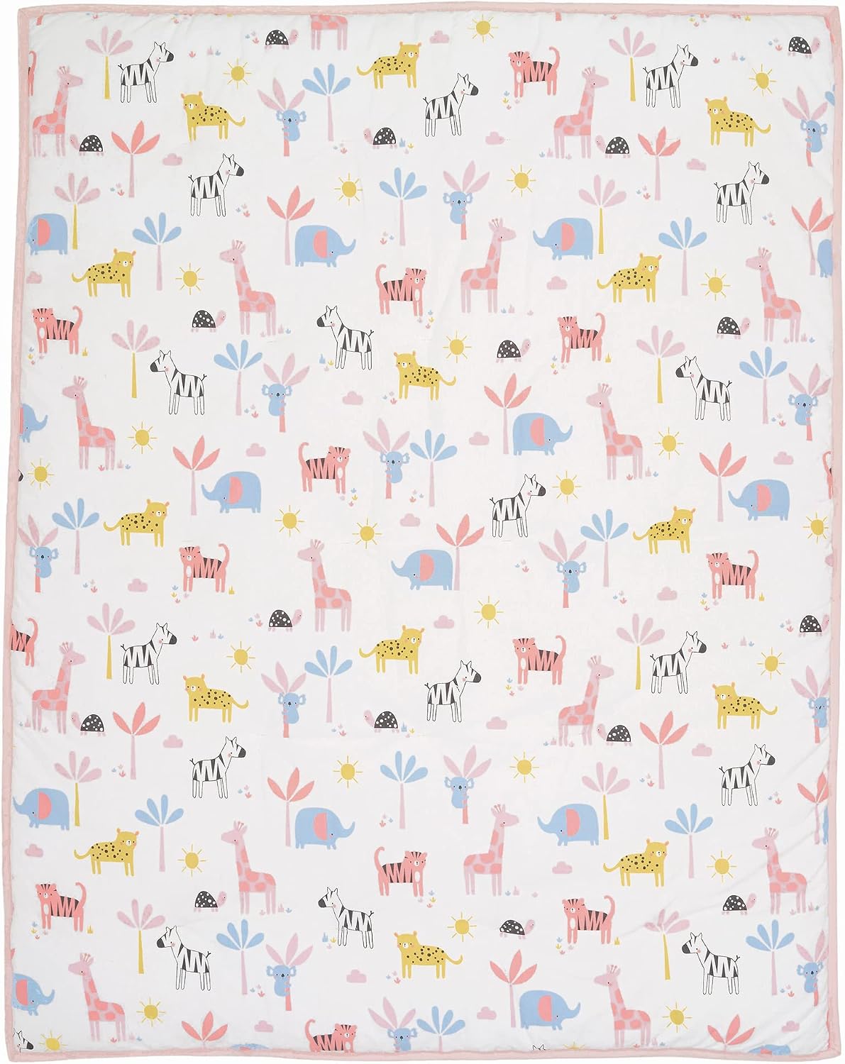 Lambs & Ivy Snuggle Jungle Pastel Safari Cotton Jersey 3-Piece Crib Bedding Set