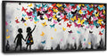 Banksy Large Wall Art for Living Room Colorful Graffiti Canvas Big Wall Decor Butterfly Street Pop Art Pictures Painting Framed Artwork Decorations for Bedroom Office Dining room Gifts 30'x60'