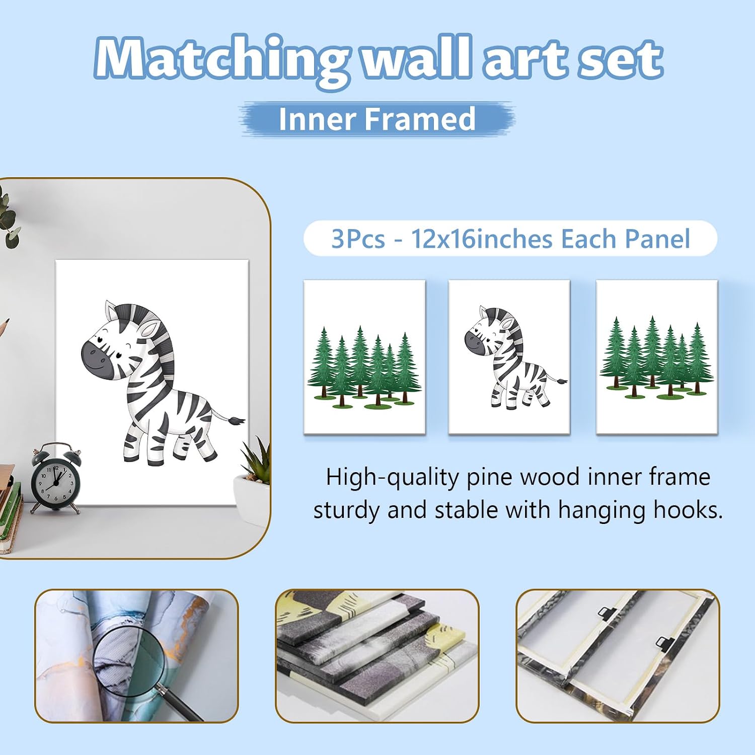 KAINSY Personalized Baby Crib Bedding Set, 5 Pcs Custom Nursery Bedding Set for Girl Boy, Soft Jungle Animals Crib Set with Name, Double Layer Baby Bedding Crib Set, Toddlers Infants Customized Gift