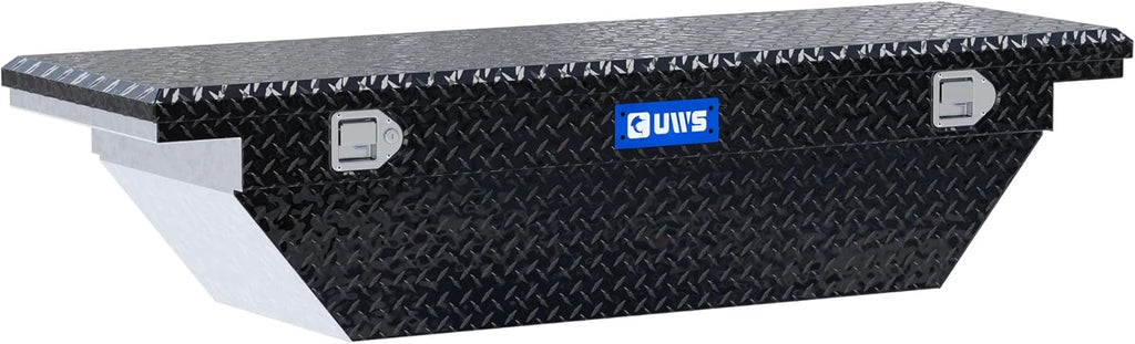 UWS TBS-63-A-LP-BLK Black Single Lid Low Profile Aluminum Toolbox with Beveled Insulated Lid