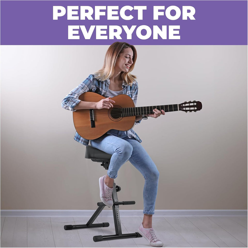 Liquid Stands Guitar Stool for Adults, Height Adjustable Guitar Chair - Comfortable Musician Drum Throne - Padded Drum Seat for Double Bass, Musician, Drummer, Guitarist Player