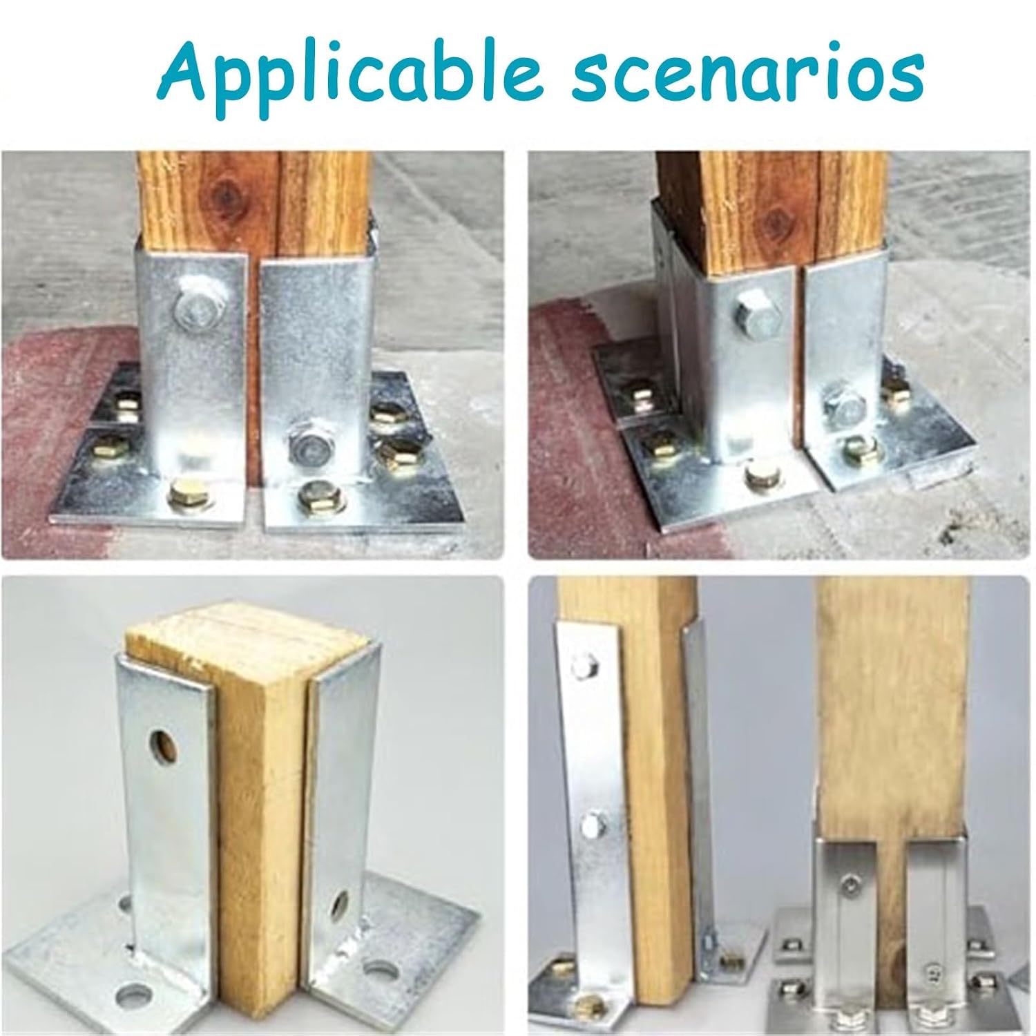 Pergola Fence Holder Kit, Adjustable Post Bases for Deck, Railing, Mailbox, Garden Fence, Patio, Wood Post Anchors for Outdoor Structures(20pcs)