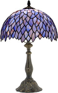 Tiffany Style Lamp Stained Glass Table Lamp Memory Sympathy Desk Reading Light 12X19 Inch (Wisteria Style)
