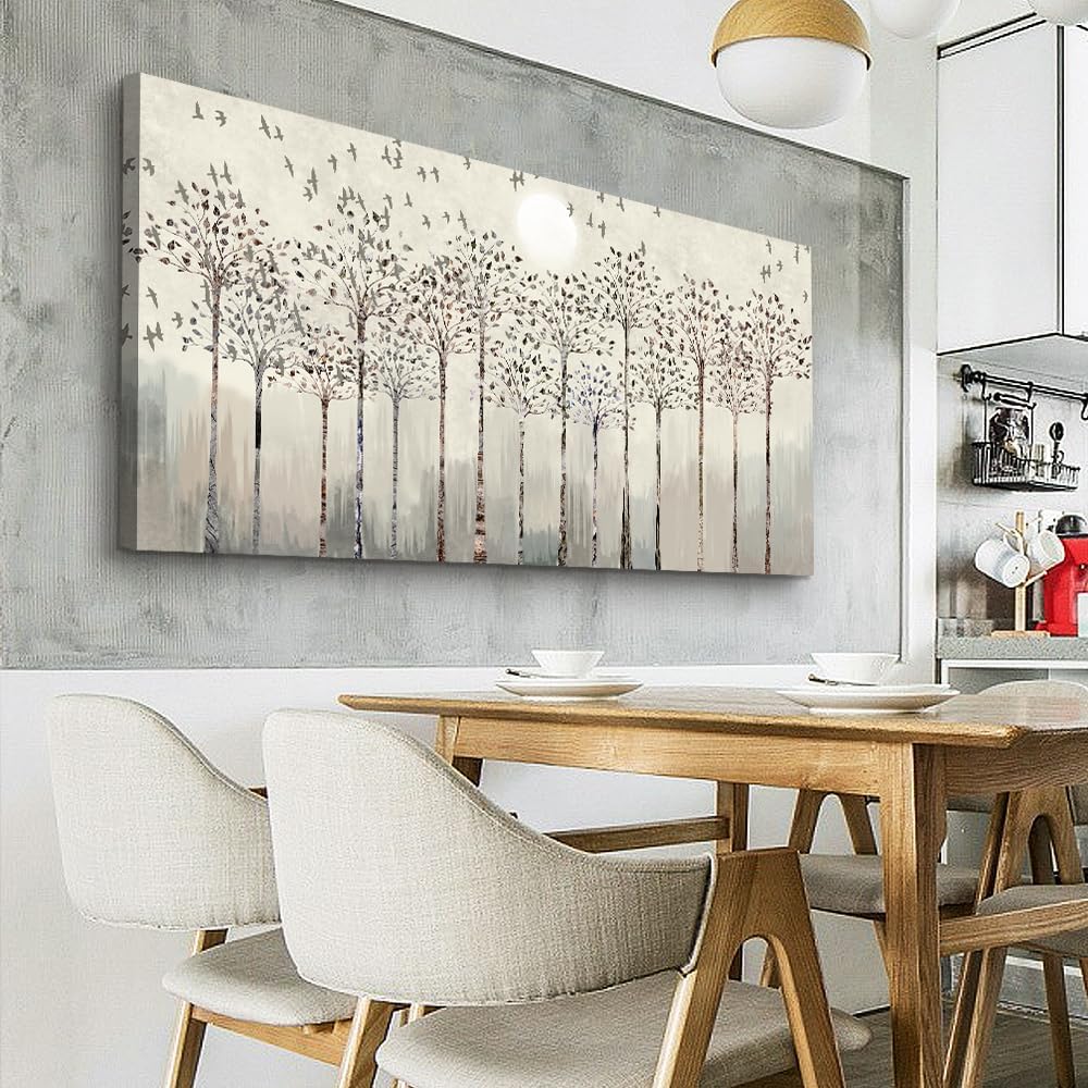 hyidecorart Large Canvas Wall Art For Living Room Decorations For Office Hotel Bedroom Wall Decor Trees And Birds Abstract Wall Paintings Canvas Prints Artworks Pictures Modern Home Decoration