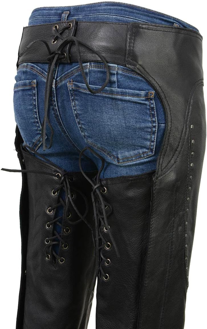 Milwaukee Leather Ladies Low Rise Double Buckle Chap w/Rivet Detailing
