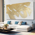 XIANSHOU Wall Decorations for Living Room Gold and White Abstract Canvas Art Oil Painting Large Minimalist Decor Wall Art for Office Bedroom Home 29'x 58'